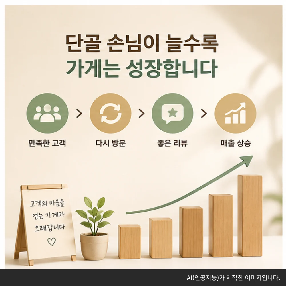 단골 손님이 늘수록 가게는 성장합니다