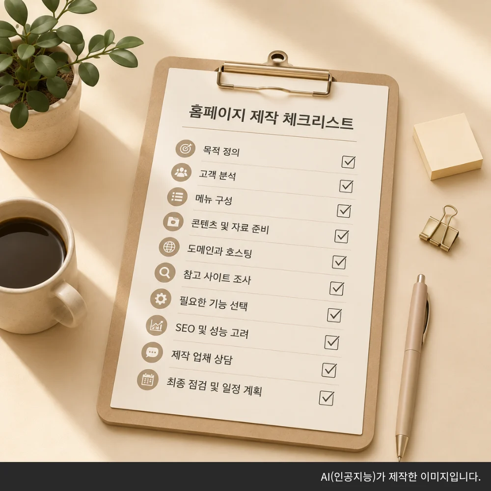홈페이지 제작 체크리스트