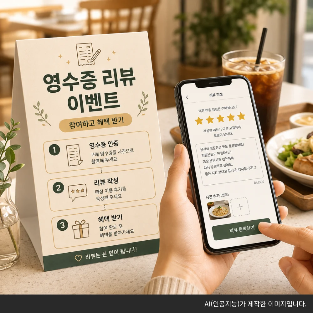 네이버 플레이스 영수증 리뷰 마케팅 작성 모습