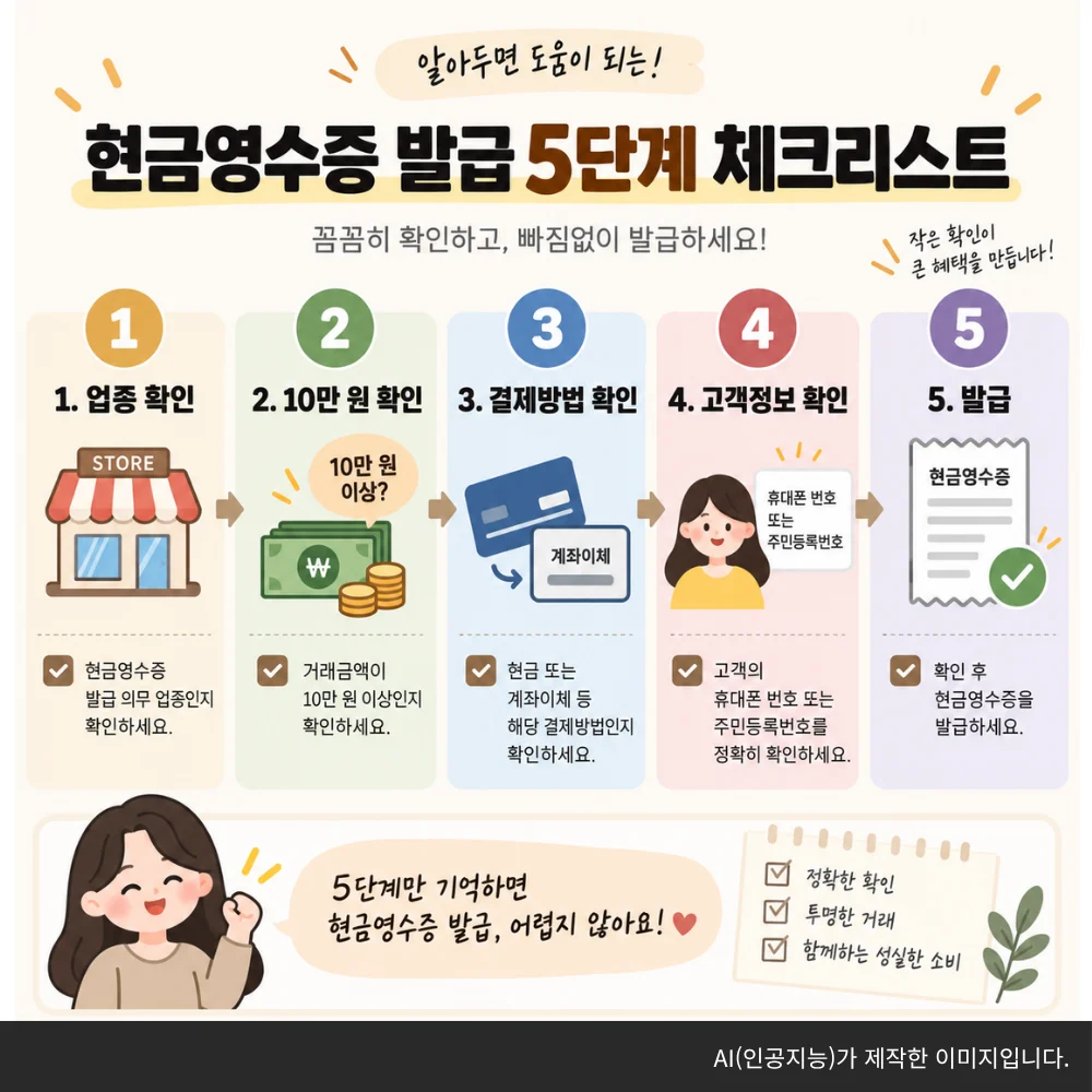 현금영수증 발급 5단계